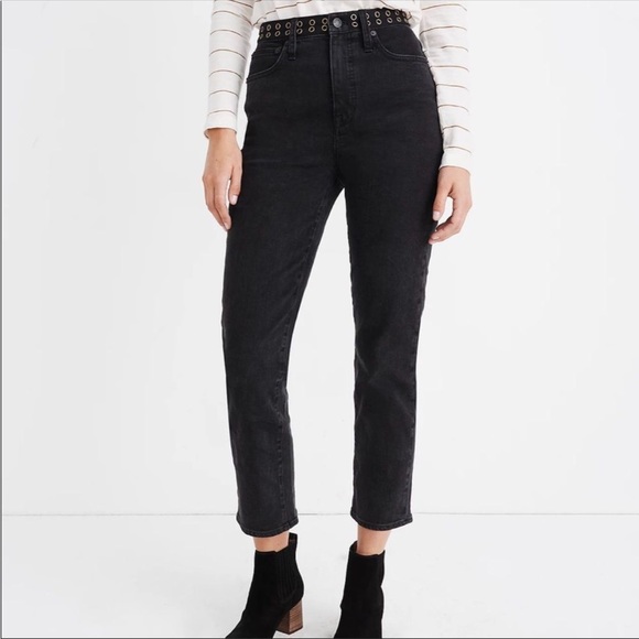 Madewell Women’s Black Classic Straight Cropped Jeans-Gromment Edition. Sz 27 - Picture 2 of 12
